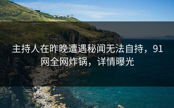 主持人在昨晚遭遇秘闻无法自持，91网全网炸锅，详情曝光